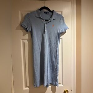 Ralph Lauren Light Blue Polo Dress with Orange Logo